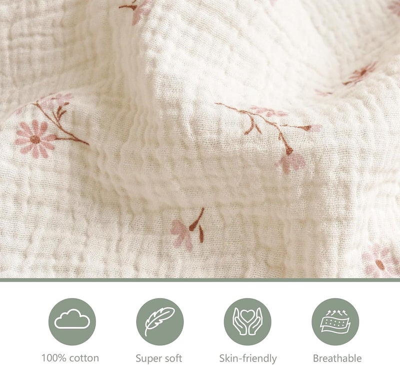 Coreeky 2 Pack Muslin Nursing Cover for Breastfeeding, Soft & Breathable 100% Cotton Breastfeeding Cover up - Image 2